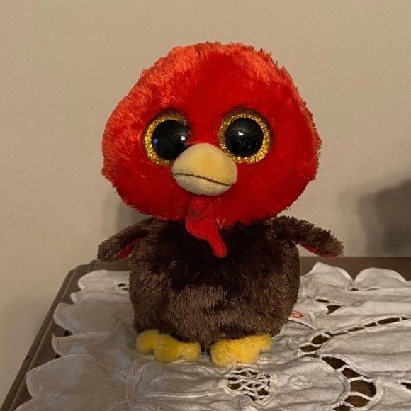 Ty Beanie Boo Turkey Tysilk Feathers - Picture 1 of 1